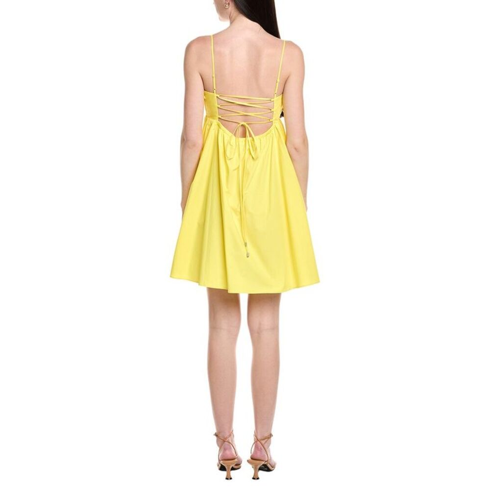 Susana Monaco Womens  Poplin Back V-Wire Mini Dress, Yellow - Picture 2 of 3